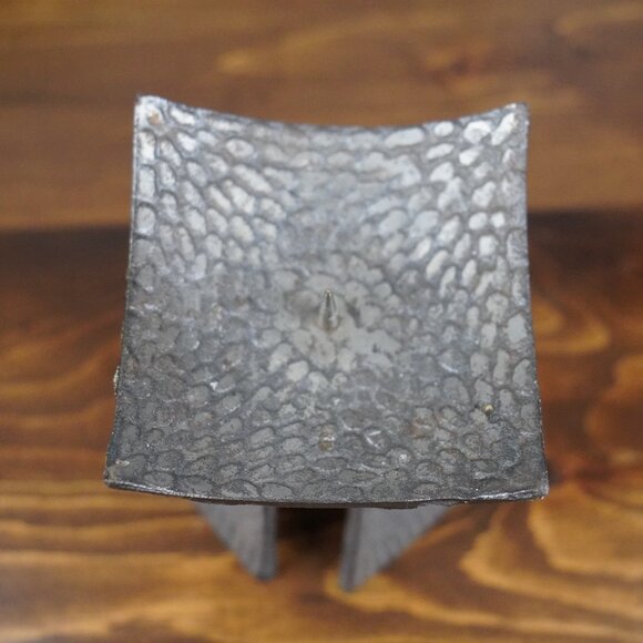 Brutalist Iron Candle Holder Mid Century Modern Spike Candle Stand - Picture 2 of 10